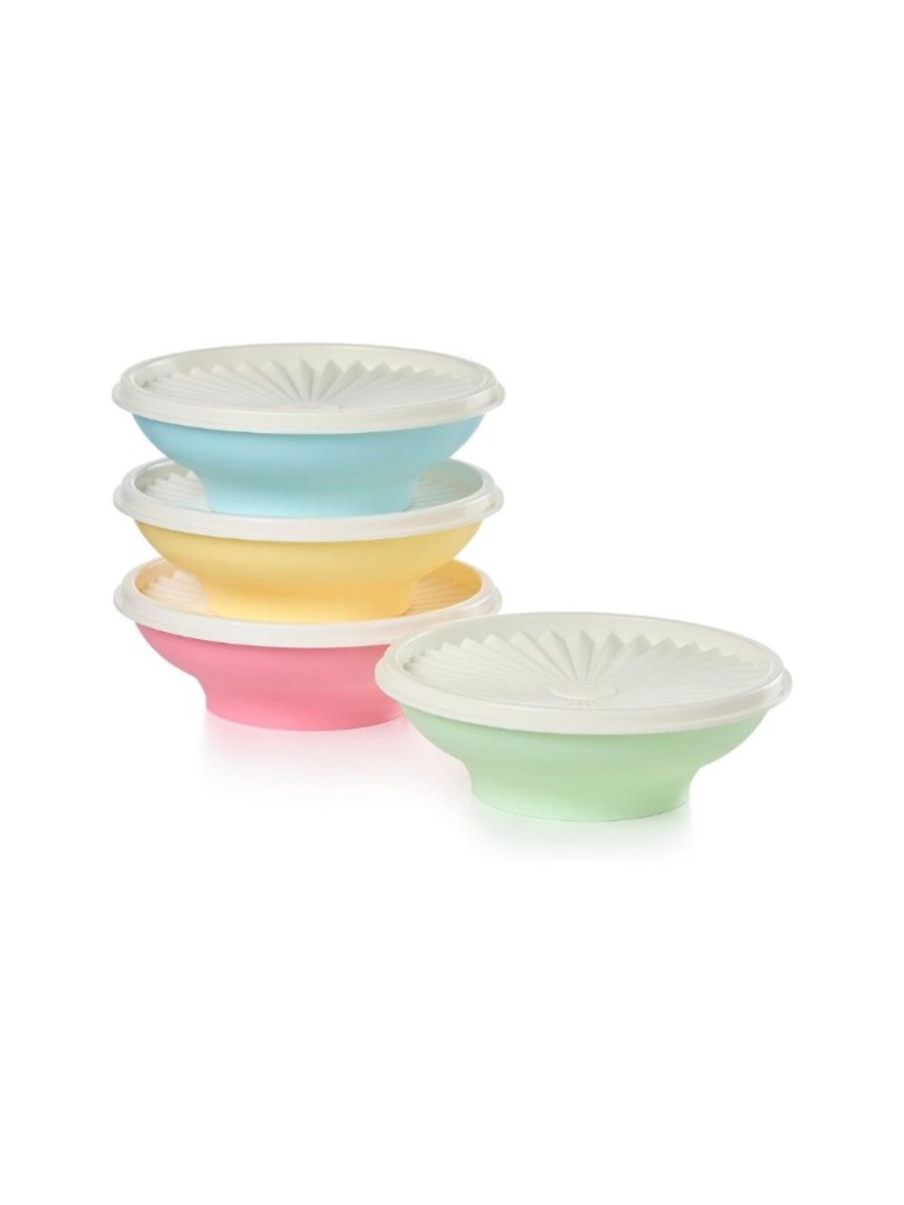 NEW! SET 4 Tupperware Heritage Pastel 1 1/4 Cup Bowls w/Servalier Lids